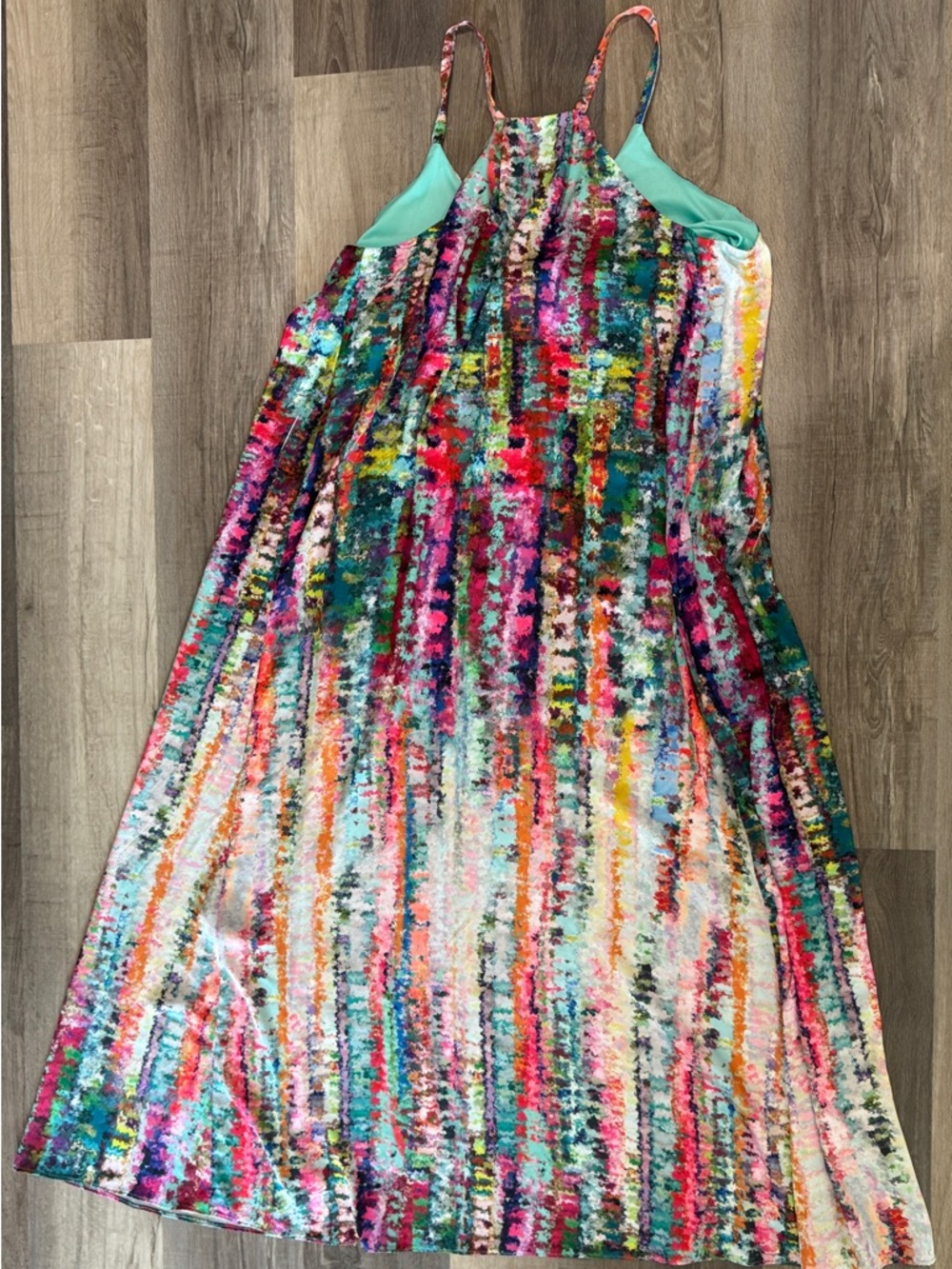 Nicole Miller Multicolor Striped Tie-Dye Maxi Dress Skirt - Picture 7 of 9